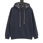 Louis Vuitton Navy blue Monogram-Trim Hoodie