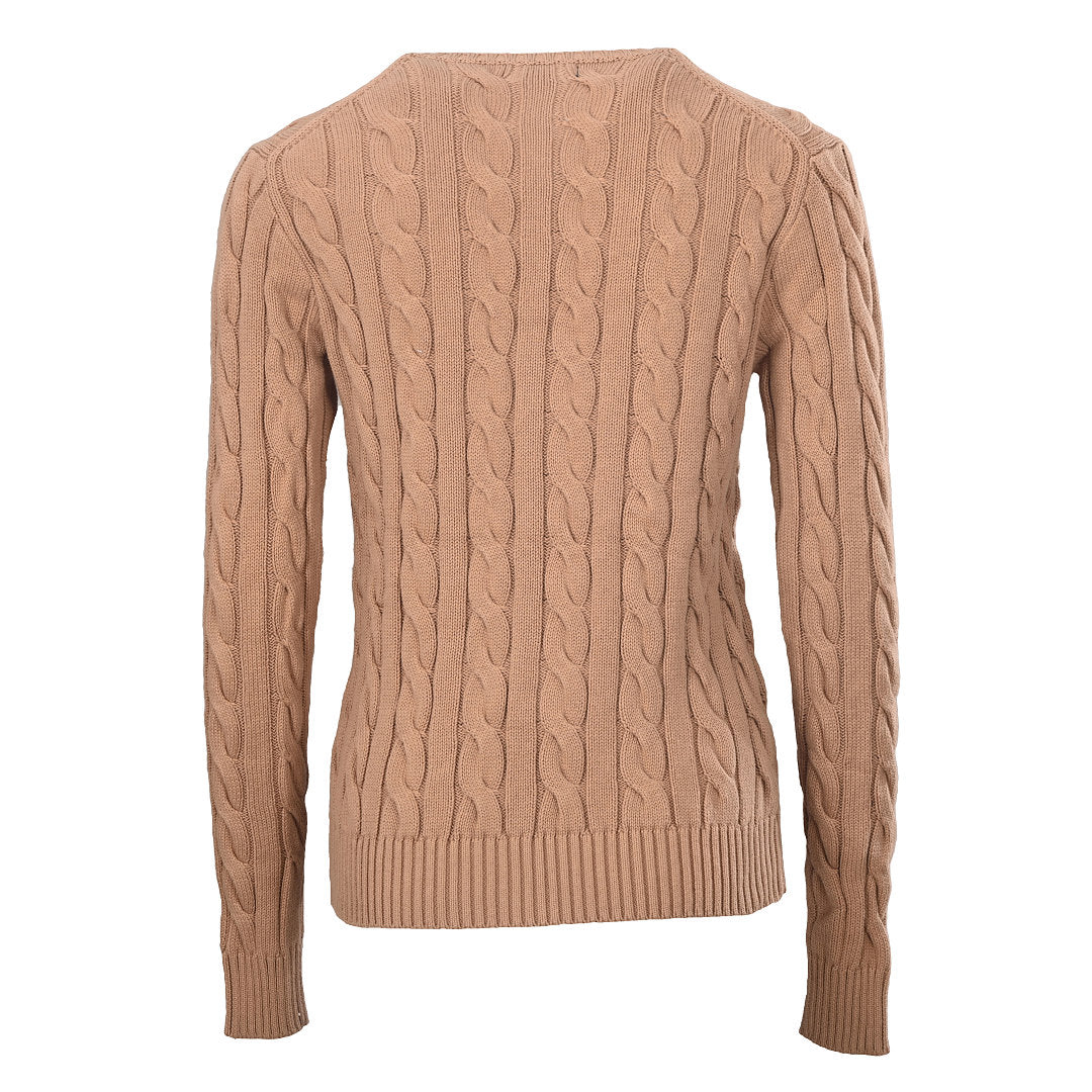 Ralph Lauren Cable-Knit V-Neck Sweater - Camel - view 22