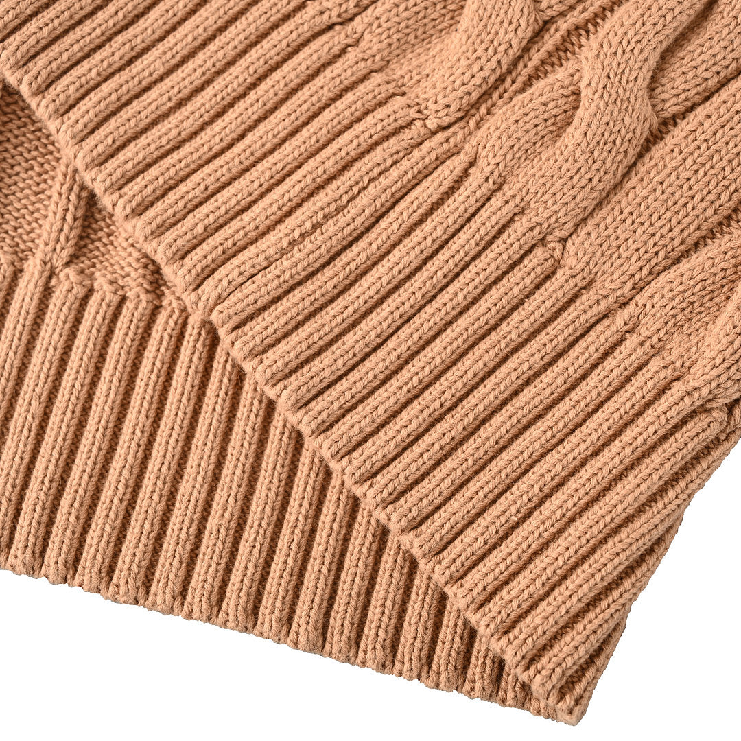 Ralph Lauren Cable-Knit V-Neck Sweater - Camel - view 24