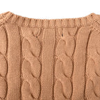 Ralph Lauren Cable-Knit V-Neck Sweater - Camel - view 25