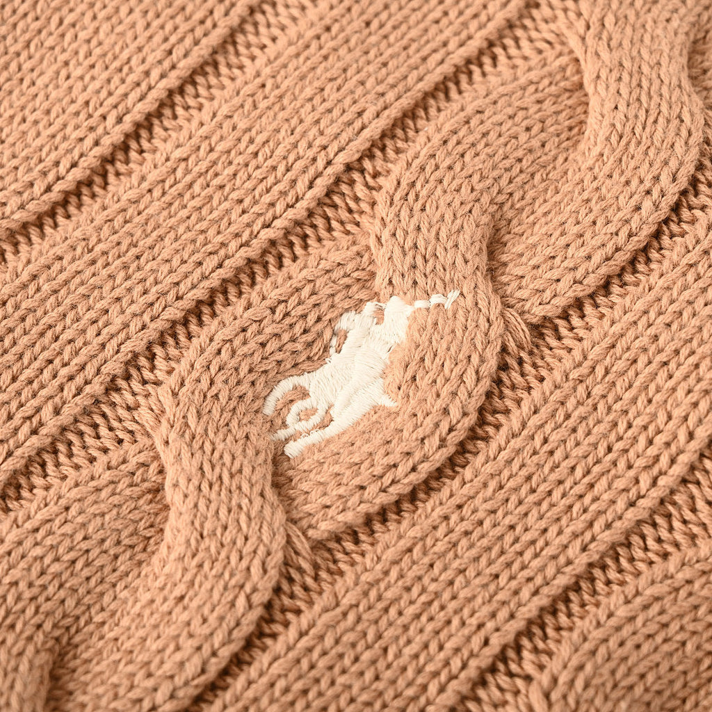 Ralph Lauren Cable-Knit V-Neck Sweater - Camel - view 27