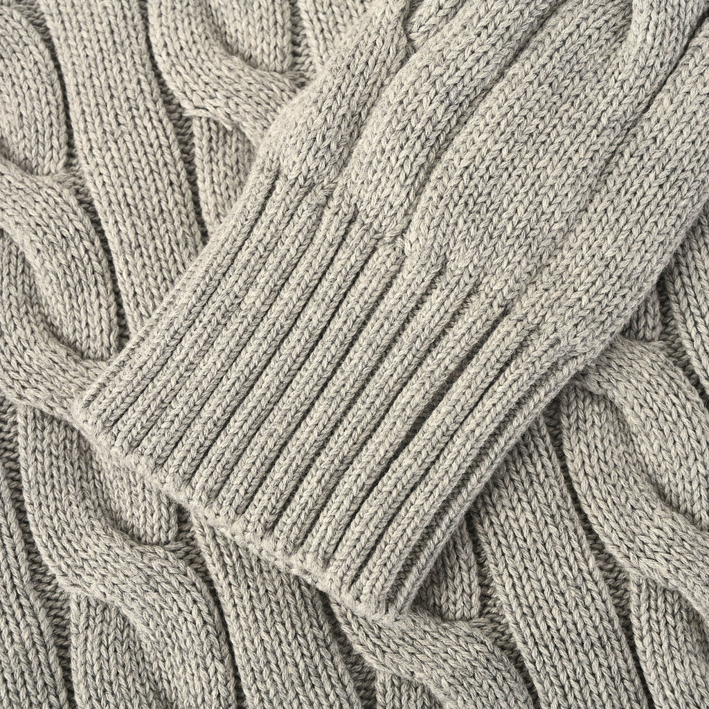 Ralph Lauren Cable-Knit V-Neck Sweater - Gray - view 7