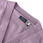 Ralph Lauren V-Neck Wool-Blend Knit Cardigan - Lavender - view 10