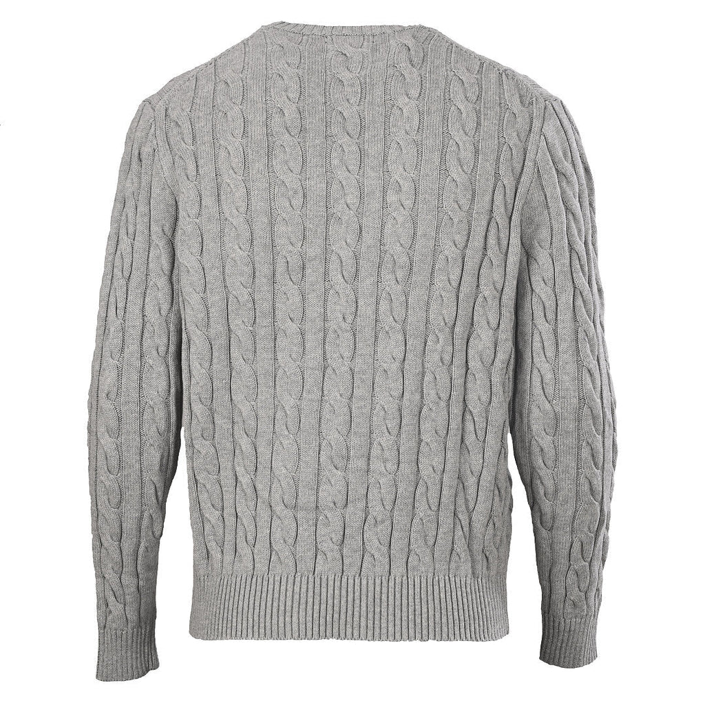 Ralph Lauren Cable-Knit Crewneck Sweater - Light Gray - view 3